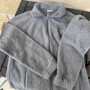 Columbia women’s Barton Springs Heather Gray Fleece Jacket Full-zip